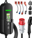 NOEIFEVO Typ2 Mobile Wallbox/Ladestation 11 kW 3-Phasen, 8-16 A Einstellbarer Ladestrom, 1-12 Stunden Verzögerungs-Ladung, CEE 16A auf Typ2 Tragbarer EV-Ladegerät mit 5m Ladekabel, Für alle Typ2 EV & PHEV