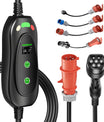 NOEIFEVO 11kW 3-Phasen Typ2 Mobile Wallbox mit EU-Reiseadapter (CEE32/CEE16A/Schuko/Type2 Stecker), 6-16 A Einstellbarer Ladestrom, 1-10 Stunden Verzögerungs-Ladung, CEE 16A auf Typ2 Tragbarer EV-Ladegerät Für alle Typ2 EV & PHEV