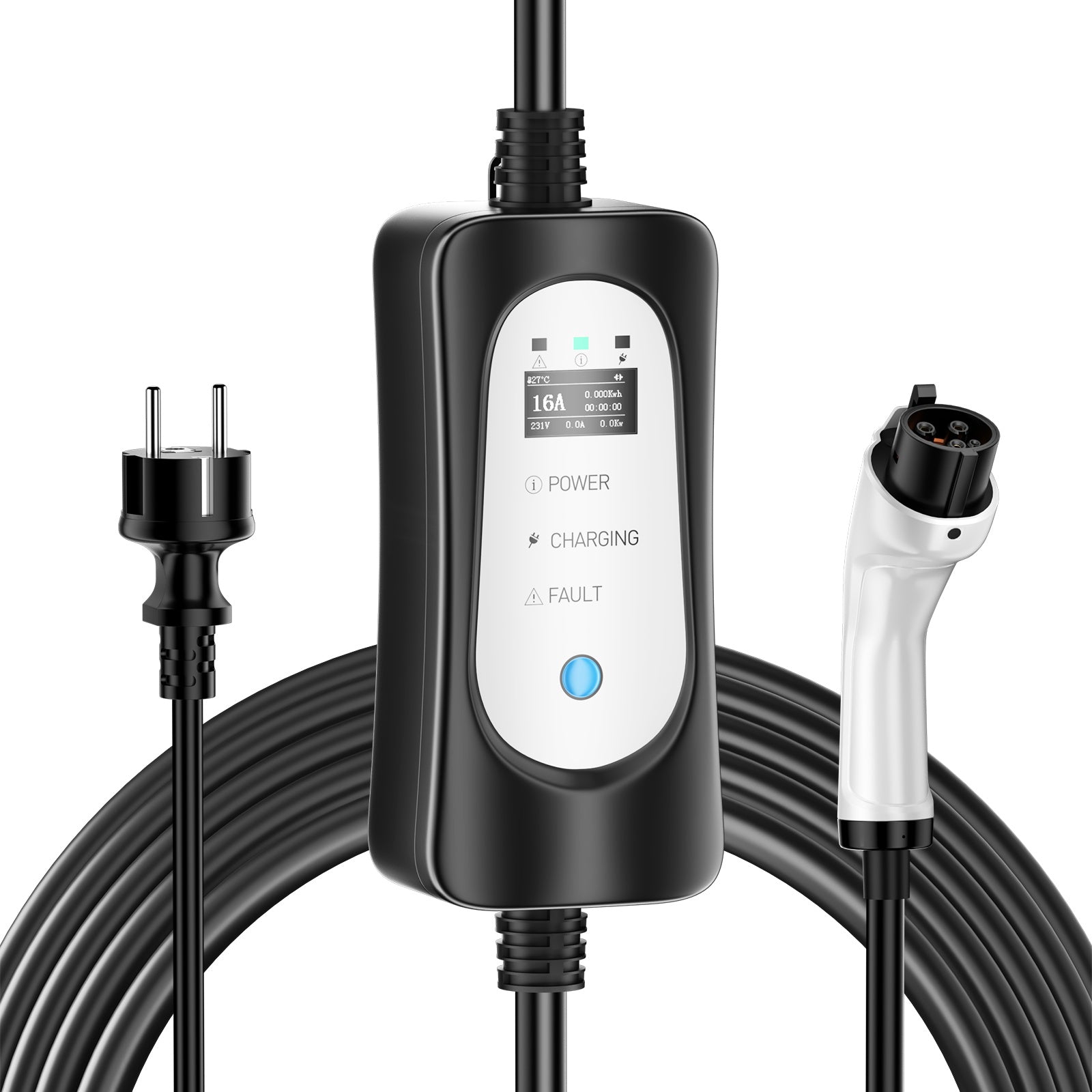 Tragbares Type2 3.6KW 16A EV-Ladegerät, 5 Meter mobiles EV-Ladekabel mit Schuko