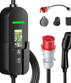 NOEIFEVO Typ2 Mobile Wallbox/Ladestation 11 kW 3-Phasen, 8-16 A Einstellbarer Ladestrom, 1-12 Stunden Verzögerungs-Ladung, CEE 16A auf Typ2 Tragbarer EV-Ladegerät mit 5m Ladekabel, Für alle Typ2 EV & PHEV