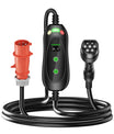Noeifevo Typ2 Mobile EV Wallbox, 11KW 3-phasig CEE16A Einstellbarer Ladeleistung EV Ladegerät, 5m/10m/15m EV Ladekabel für Model Y/3, ID.3/4/5, MG4, EX30, e-up, e-tron, Zoe und andere EV