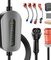 NOEIFEVO EV Wallbox 11kW, Mobile Ladestation 3-Phasen 400V (6-16A einstellbar), Type 2 Ladekabel mit EU-Reiseadapter (CEE32/CEE16A/Schuko/Type2 Stecker), für Model Y/3, ID.3/4/5, MG4, EX30, Zoe und andere PHEV/EV.