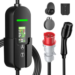 NOEIFEVO Typ2 Mobile Wallbox/Ladestation 11 kW 3-Phasen, 8-16 A Einstellbarer Ladestrom, 1-12 Stunden Verzögerungs-Ladung, CEE 16A auf Typ2 Tragbarer EV-Ladegerät mit 5m Ladekabel, Für alle Typ2 EV & PHEV