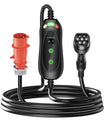 Noeifevo Typ2 Mobile EV Wallbox, 11KW 3-phasig CEE16A Einstellbarer Ladeleistung EV Ladegerät, 5m/10m/15m EV Ladekabel für Model Y/3, ID.3/4/5, MG4, EX30, e-up, e-tron, Zoe und andere EV