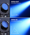 19 x 15W Beam Moving Head Party Licht, 4 in 1 RGBW LED Beleuchtung, Zoom Wash Lichter, DMX-Bühneneffektbeleuchtung für Disco, Party, Konzert und Theater