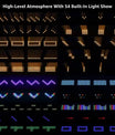 Svingende kvadratiske stroboskop-scenelys med 36 varmhvite LED-er og 648 RGB-lysgardiner (5050) til fester