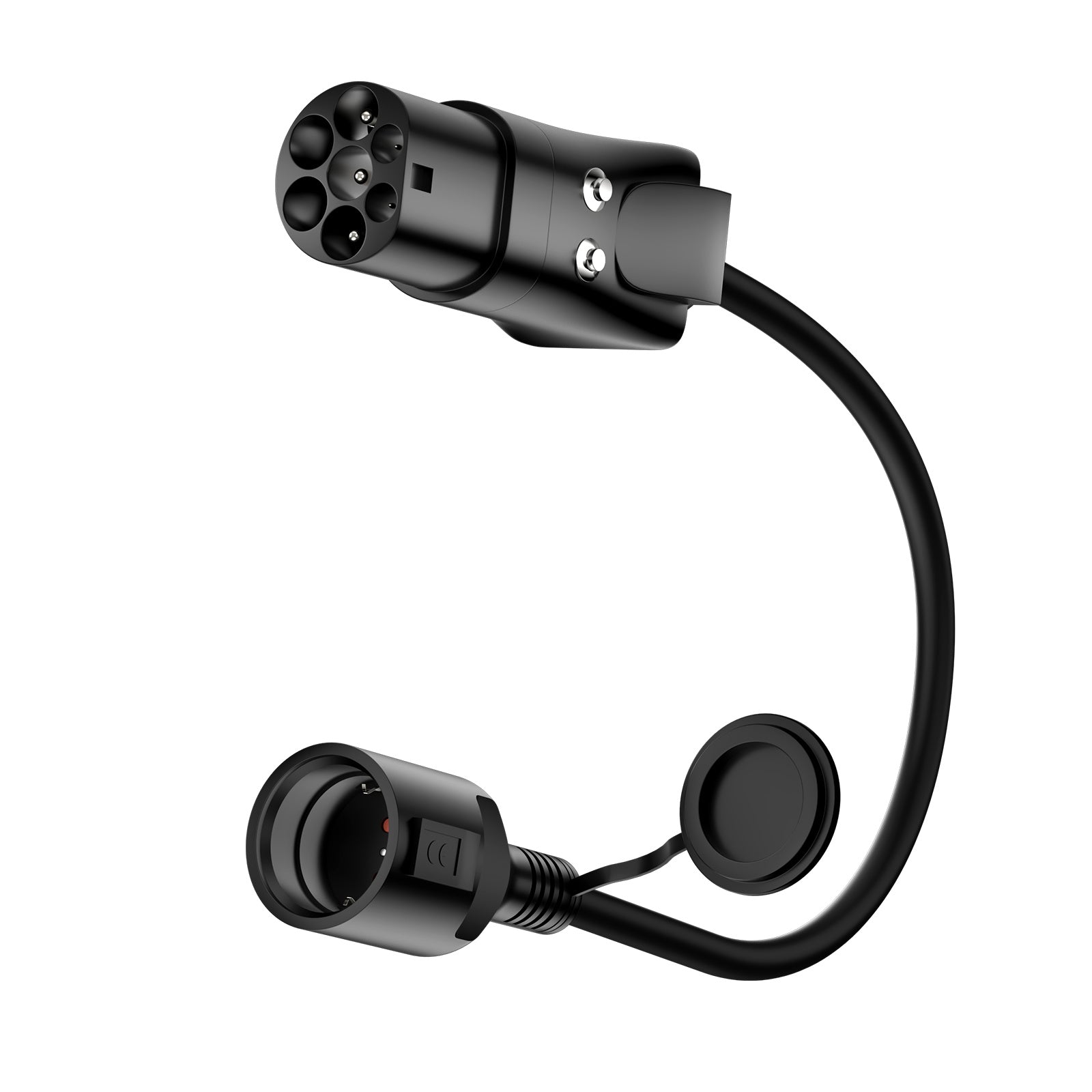 NOEIFEVO Typ 2 Stecker auf EU-Schuko-Adapter, 220 V Schuko-Steckdose für E-Bike/Roller/Elektrogerät zur Stromversorgung über EV-Ladegerät oder EV-Ladestation, Entriegelungsknopf, CP/PP