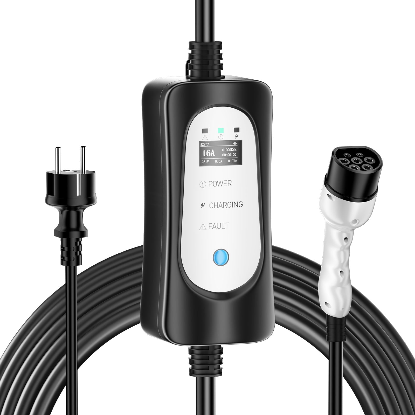 Tragbares Type2 3.6KW 16A EV-Ladegerät, 5 Meter mobiles EV-Ladekabel mit Schuko