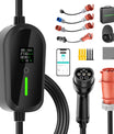 NOEIFEVO EV Wallbox 11kW mit App, Mobile Ladestation 3-Phasen 400V (6-16A einstellbar), Type 2 Ladekabel mit EU-Reiseadapter (CEE32/CEE16A/Schuko/Type2 Stecker), IP65 wasserdicht, RCD-Schutz, Tuya Smart APP.