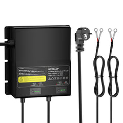 NOEIFEVO 12V 20A 2-Bank (10A/Bank) Universal-Batterieladegerät, 12V wasserdichtes LiFePO4-Lithium-Blei-Säure-Ladegerät für Wohnmobil, Boot, Motorrad, Rasenmäher, Trolling-Motor und Blei-Säure-Batterie