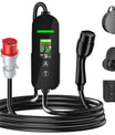 NOEIFEVO Typ2 Mobile Wallbox/Ladestation 11 kW 3-Phasen, 8-16 A Einstellbarer Ladestrom, 1-12 Stunden Verzögerungs-Ladung, CEE 16A auf Typ2 Tragbarer EV-Ladegerät mit 5m Ladekabel, Für alle Typ2 EV & PHEV
