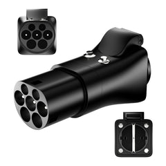 NOEIFEVO Typ 2-auf-Schuko-Adapter, Schuko-Steckdosenadapter zur Stromversorgung vom EV-Ladegerät oder der EV-Ladestation, mit Entriegelungstaste, CP- und PP-Kommunikationsprotokoll