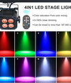 Party-Licht, 4x8W RGB LED Bühnenleuchte mit Fernbedienung/DMX-Steuerung, DJ-Licht geeignet für Hochzeiten, Partys, Clubs und Disco-Veranstaltungen