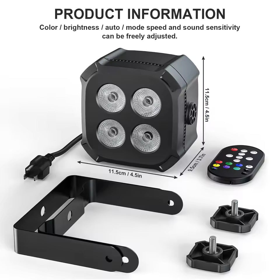 Party-Licht, 4x8W RGB LED Bühnenleuchte mit Fernbedienung/DMX-Steuerung, DJ-Licht geeignet für Hochzeiten, Partys, Clubs und Disco-Veranstaltungen