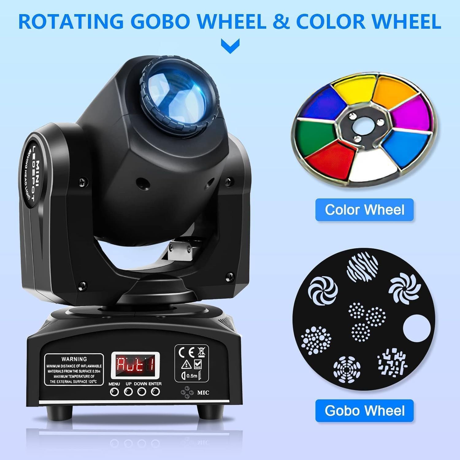 30W Strahl-Gobo Moving-Head-Lichter, RGBW LED Bühnen-Scheinwerfer mit DMX512 für DJ, Disco, Hochzeit, Party und Bühnenbeleuchtung