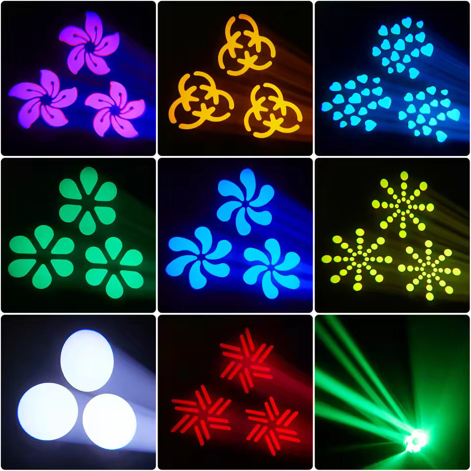 150W Bee Eye Moving Head Partylichter, RGBW Gobo Bühnenleuchten mit DMX512-Steuerung, DJ-Lichter für Weihnachten, Disco, Party, Club und Bar-Show