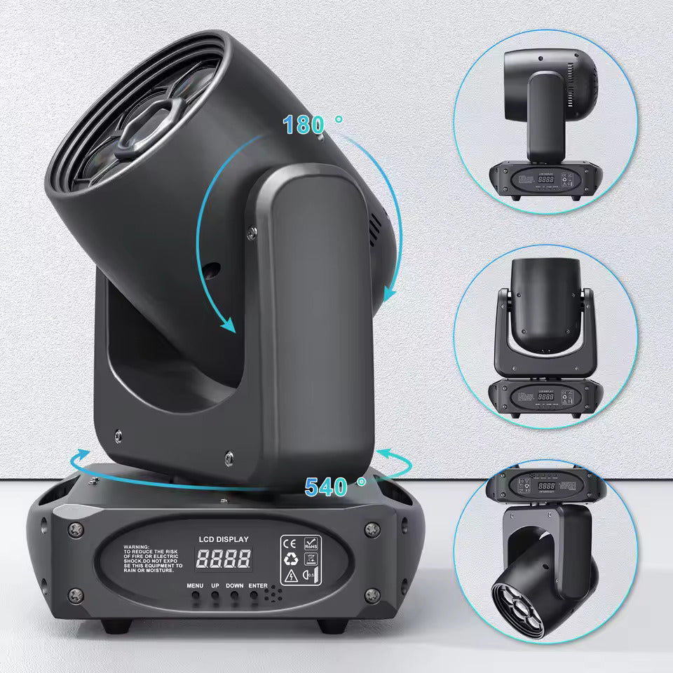 150W Bee Eye Moving Head Partylichter, RGBW Gobo Bühnenleuchten mit DMX512-Steuerung, DJ-Lichter für Weihnachten, Disco, Party, Club und Bar-Show