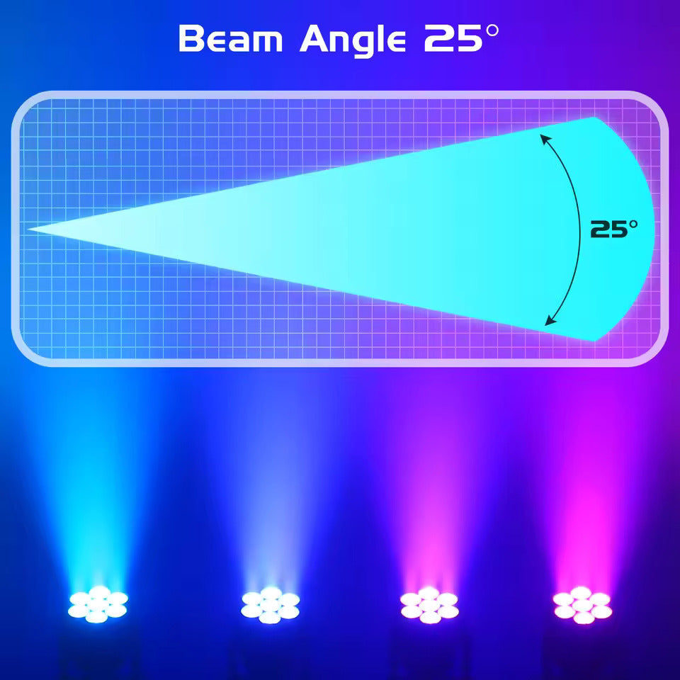 2 Stück/Set 105W Strahl Moving Head Lichter, 7×15W RGBW LED Bühnenscheinwerfer mit DMX512, Spotlights für DJ, Disco, KTV, Hochzeit und Party