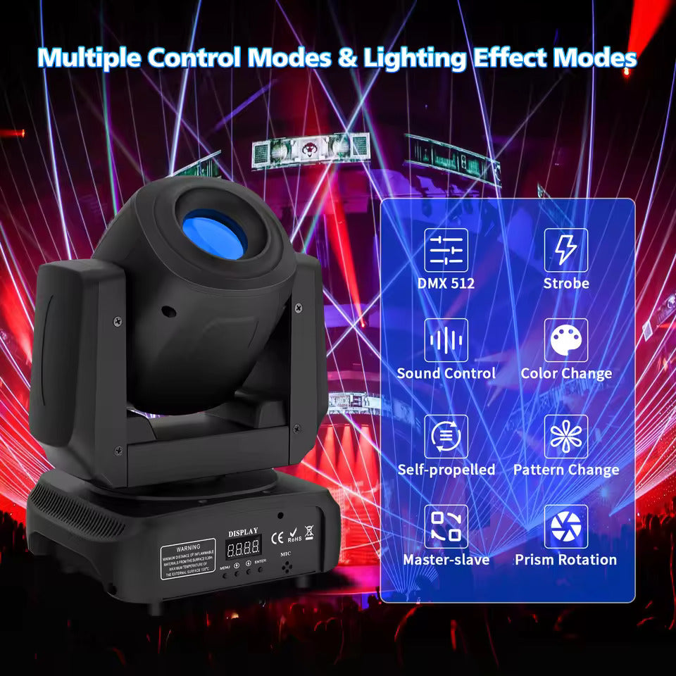 120W Gobo Moving-Head-Leuchte, 3-fach-Prisma-Bühnenlicht mit RGBW, DMX-gesteuert, LED-Strahler für KTV, DJ, Disco, Shows und Partys