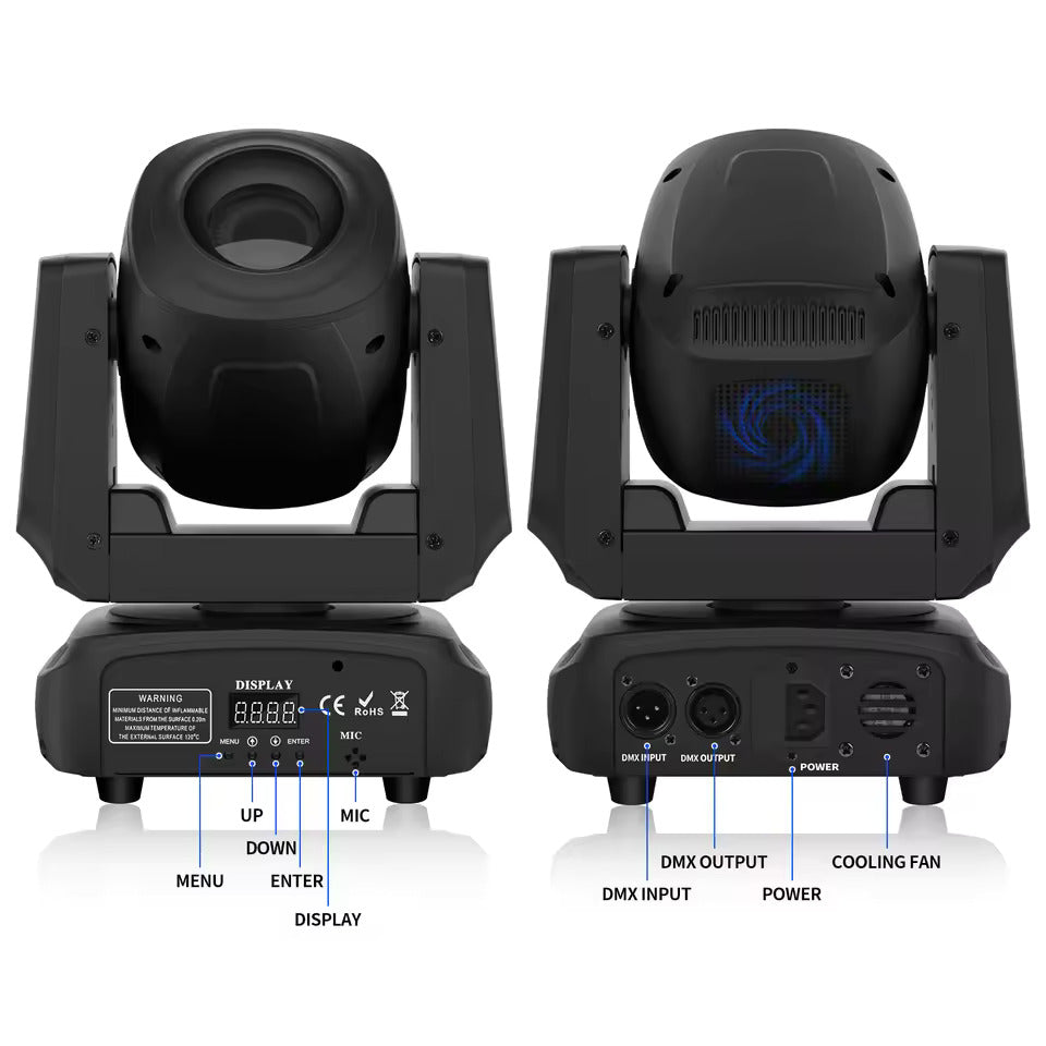 120W Gobo Moving-Head-Leuchte, 3-fach-Prisma-Bühnenlicht mit RGBW, DMX-gesteuert, LED-Strahler für KTV, DJ, Disco, Shows und Partys