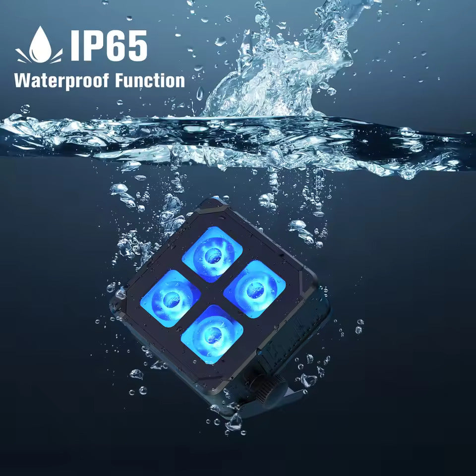 40W wasserdichter LED-PAR-Scheinwerfer (4x10W RGBWA+UV) mit integriertem Akku und DMX-Steuerung für DJs und Discos