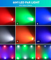 200W LED COB Par-Scheinwerfer 6IN1 RGBWA+UV Linearer Strahler DMX512 Warm- & Kaltweißes Bühnenlicht für DJ, Party, Konzert