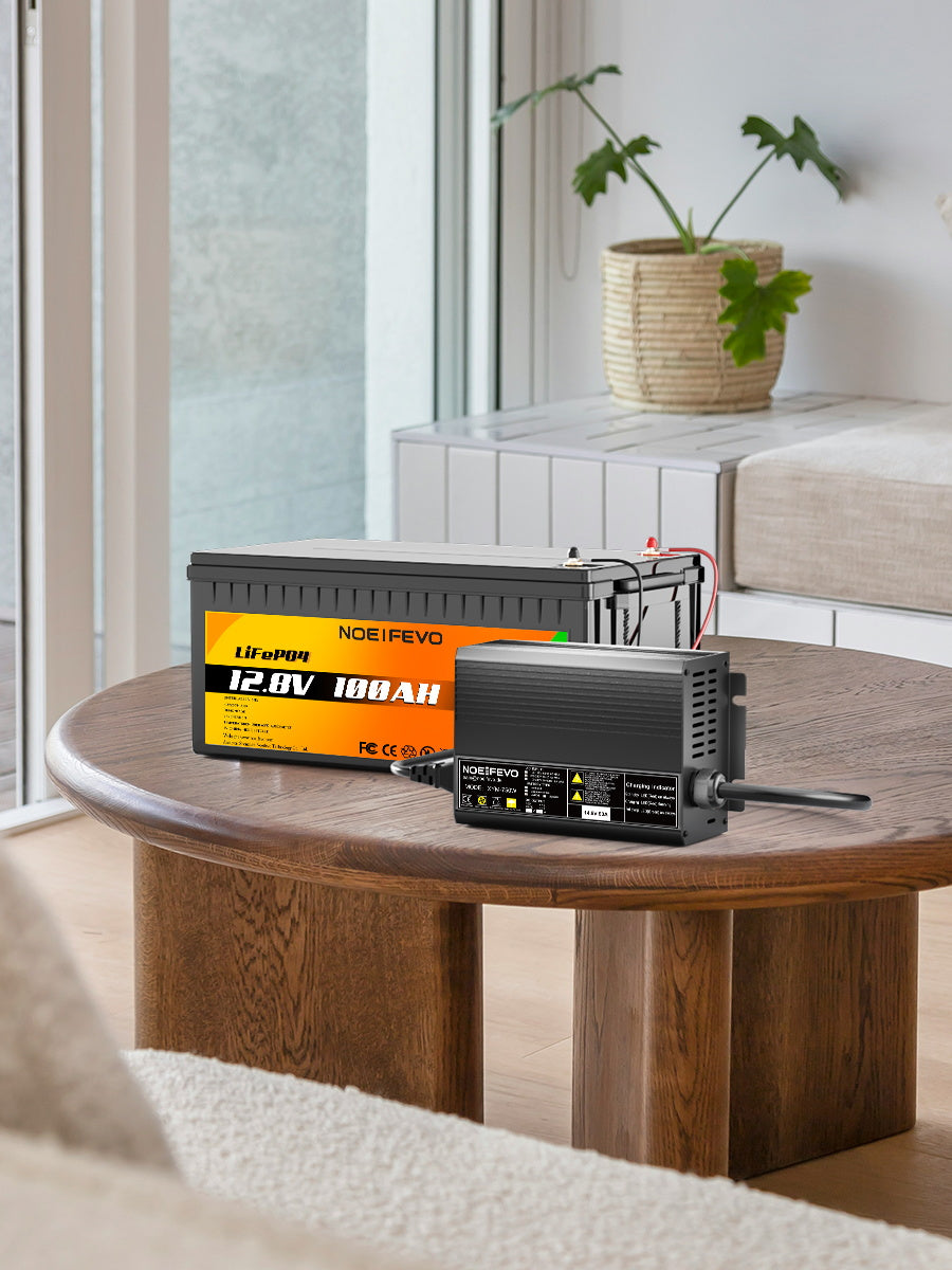 Noeifevo 14.6V 50A Schnelles Lithium LiFePO4 Batterieladegerät für 12V(12.8V) LiFePO4 Batterie, 0V BMS Aktivieren, Automatische Abschaltung mit Vollschutz