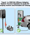 NOEIFEVO Typ 2-Stecker auf CEE 16A 3-Phasen-Steckdose, Adapter für 11-kW-EV-Ladegerät/3-Phasen-Elektrogeräte zur Stromentnahme aus der Ladestation/EV-Ladegerät, CP- und PP-Kommunikationsprotokoll