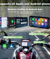 NOEIFEVO MT9B Motorrad-Carplay-Bildschirm mit Toter-Winkel-Erkennungsfunktion, kabelloses CarPlay und Android-Auto, tragbarer wasserdichter 6,3-Zoll-Touchscreen, verbessertes Dual-Bluetooth, Navigation