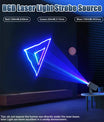 Laser-scene-projektor med RGB-laserskanningseffekter, LED-interiørbelysning for scene – ideell for DJs, diskotek, bursdag- og bryllupsfester. Støtter DMX512 og lydaktiv drift