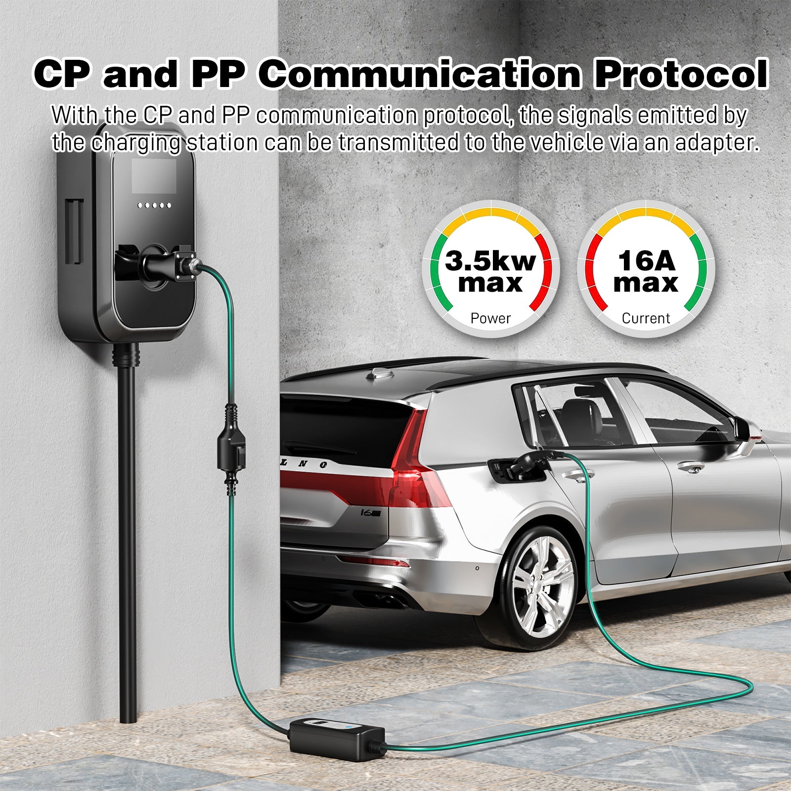 NOEIFEVO Typ 2 Stecker auf EU-Schuko-Adapter, 220 V Schuko-Steckdose für E-Bike/Roller/Elektrogerät zur Stromversorgung über EV-Ladegerät oder EV-Ladestation, Entriegelungsknopf, CP/PP