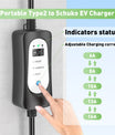Tragbares Type2 3.6KW 16A EV-Ladegerät, 5 Meter mobiles EV-Ladekabel mit Schuko