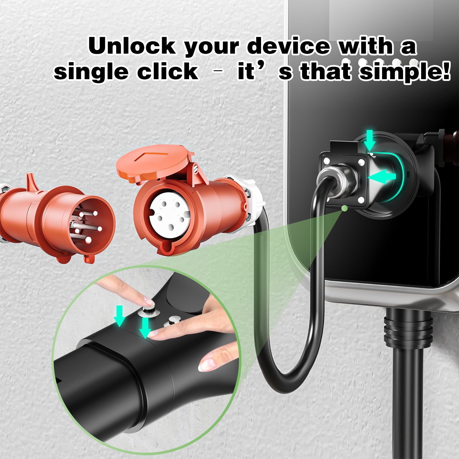 NOEIFEVO Typ 2-Stecker auf CEE 16A 3-Phasen-Steckdose, Adapter für 11-kW-EV-Ladegerät/3-Phasen-Elektrogeräte zur Stromentnahme aus der Ladestation/EV-Ladegerät, CP- und PP-Kommunikationsprotokoll