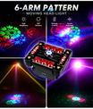 80W 6-ramenné RGB párty svetlo 360° Moving Head DJ pódiový reflektor s DMX512 a ovládaním hudbou – disko svetlo pre klub, párty, koncert, bar a Vianoce