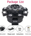 200W Bienenauge 8-ramenné svetlo s pohyblivou hlavou, DJ pódiové osvetlenie s podporou DMX512, RGBW 4-v-1 LED párty svetlo s diaľkovým ovládaním pre svadby, bary, kluby a diskotéky