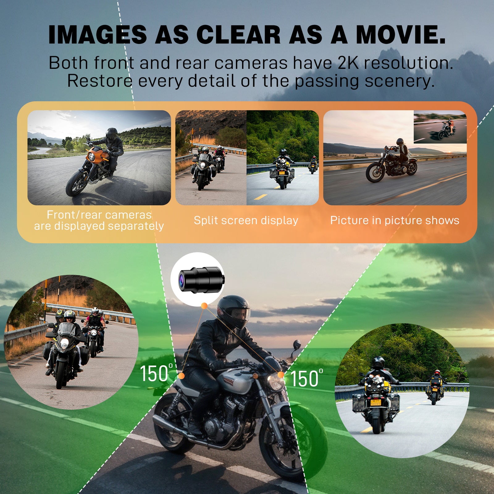 NOEIFEVO MT9B Motorrad-Carplay-Bildschirm mit Toter-Winkel-Erkennungsfunktion, kabelloses CarPlay und Android-Auto, tragbarer wasserdichter 6,3-Zoll-Touchscreen, verbessertes Dual-Bluetooth, Navigation