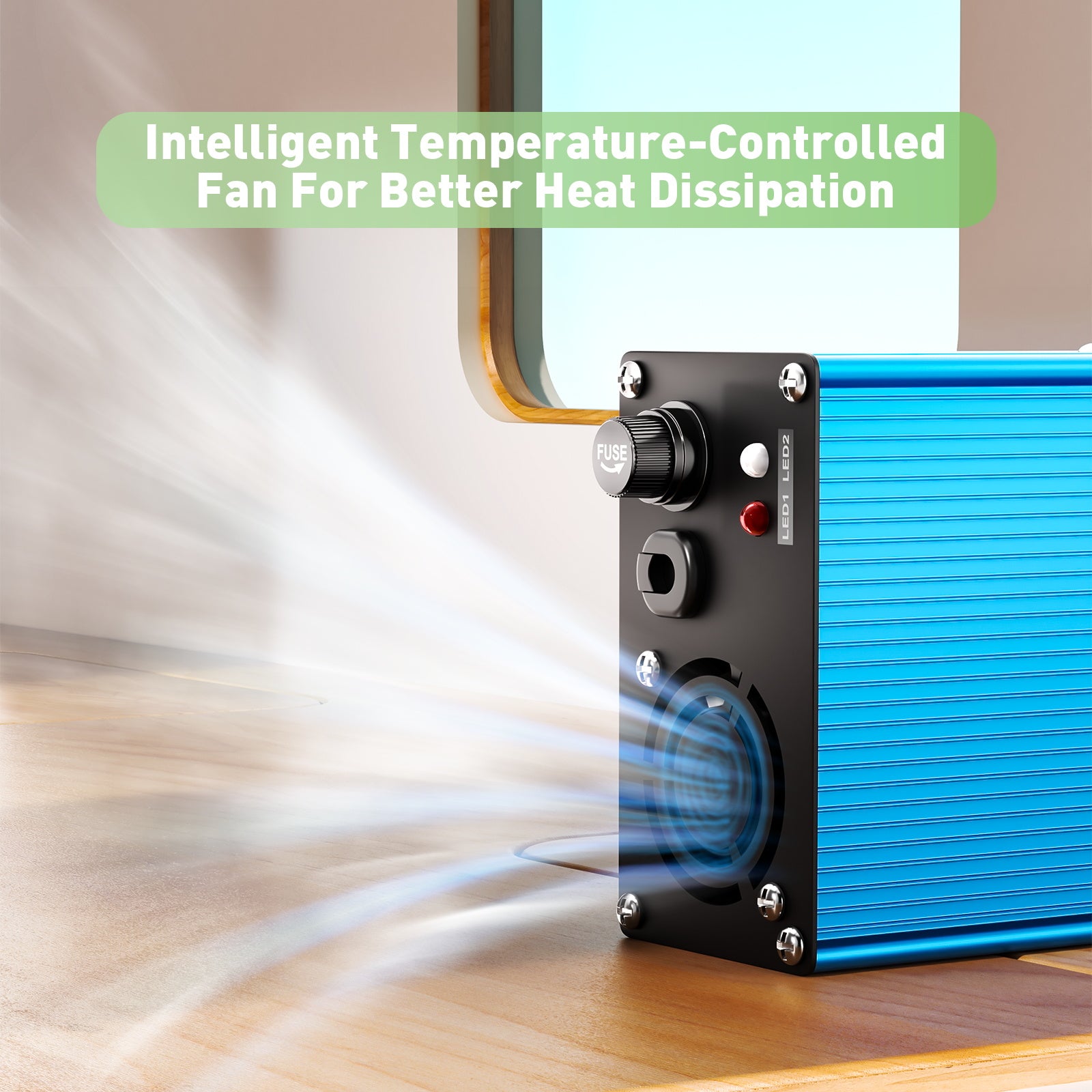 NOEIFEVO 43.8V 2A 3A 3.5A 4A LiFePO4 Batterie-Ladegerät für 12S 36V 38.4V LiFePO4 Batterie, Kühlventilator, automatischer Abschaltung（BLUE）