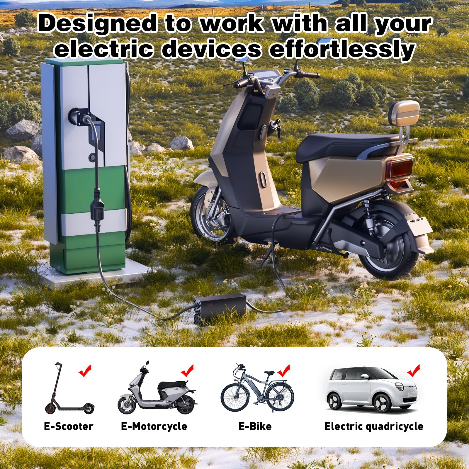 NOEIFEVO Typ 2 Stecker auf EU-Schuko-Adapter, 220 V Schuko-Steckdose für E-Bike/Roller/Elektrogerät zur Stromversorgung über EV-Ladegerät oder EV-Ladestation, Entriegelungsknopf, CP/PP