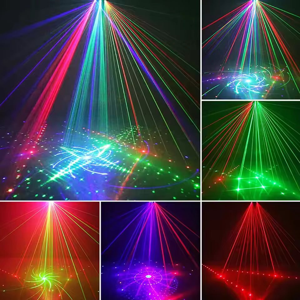 Discolys Partylys, LED RGB-lys DJ-projektor musikkstyrt DJ-discolys, DMX-effektspot for KTV, familietreff, bryllup, bursdag, Halloween