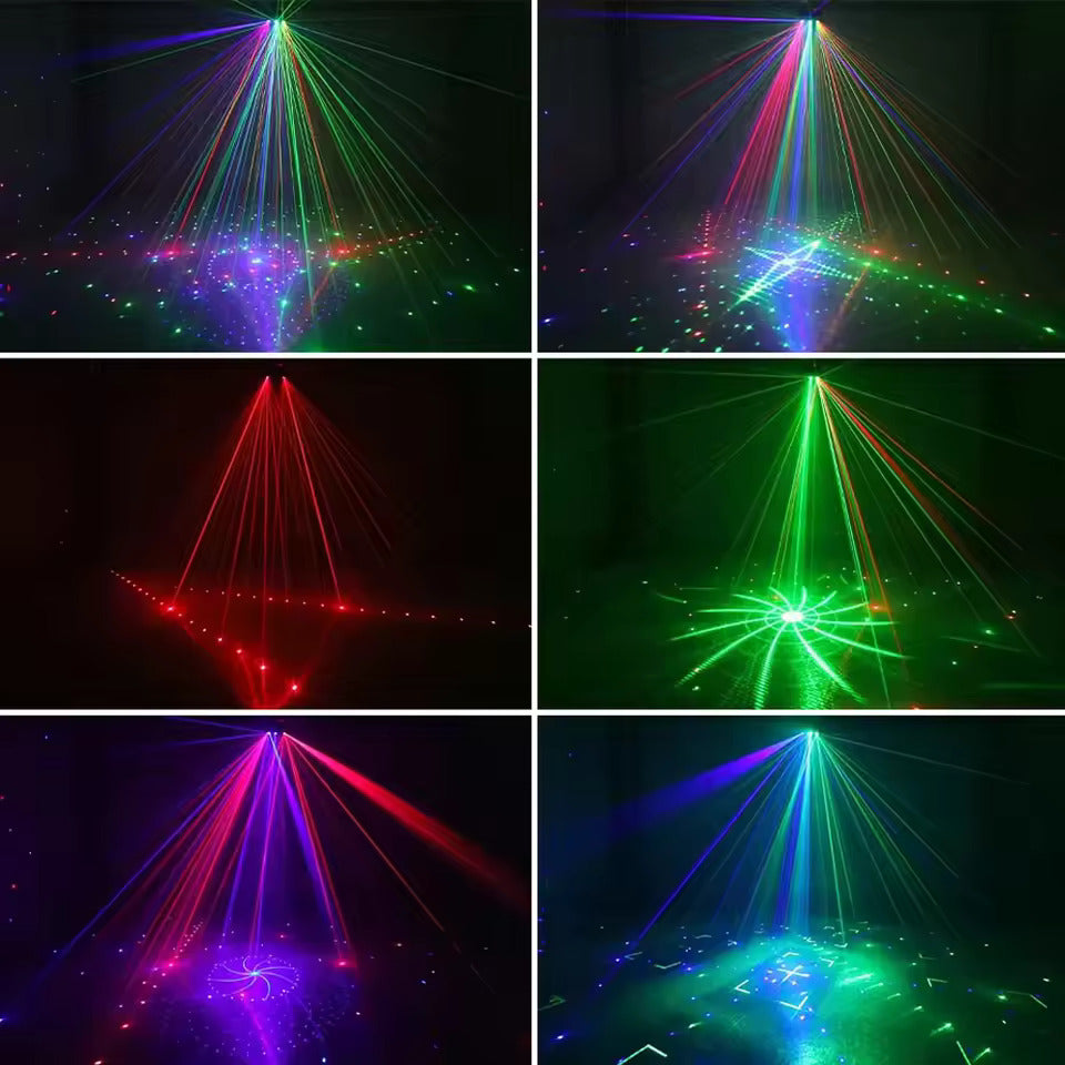 Discolys Partylys, LED RGB-lys DJ-projektor musikkstyrt DJ-discolys, DMX-effektspot for KTV, familietreff, bryllup, bursdag, Halloween