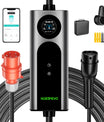 Noeifevo Typ2 Mobile EV Wallbox, 11KW 3-phasig CEE16A Einstellbarer Ladeleistung EV Ladegerät, 5m/10m/15m EV Ladekabel für Model Y/3, ID.3/4/5, MG4, EX30, e-up, e-tron, Zoe und andere EV
