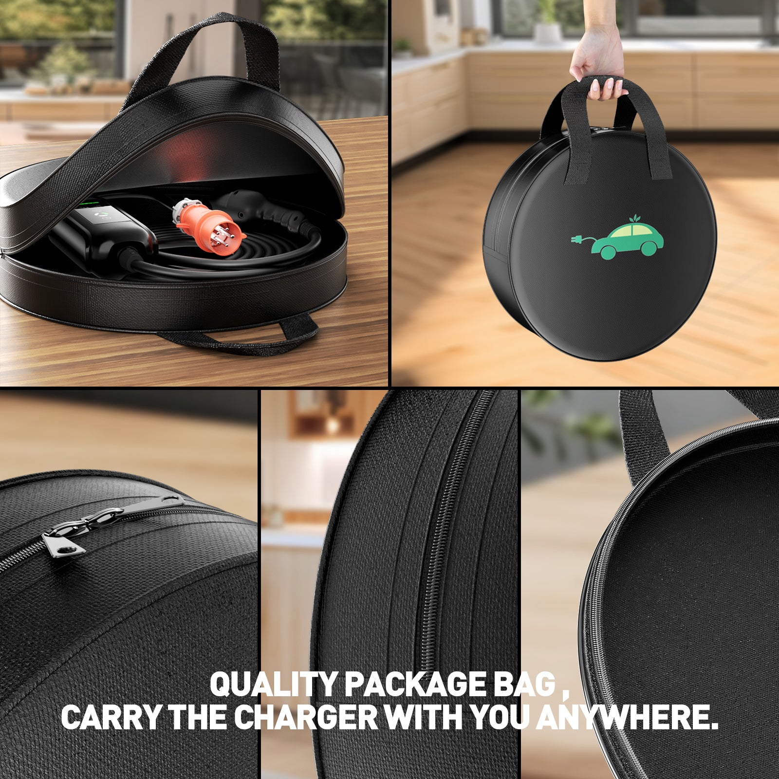 Noeifevo Typ2 Mobile EV Wallbox, 11KW 3-phasig CEE16A Einstellbarer Ladeleistung EV Ladegerät, 5m/10m/15m EV Ladekabel für Model Y/3, ID.3/4/5, MG4, EX30, e-up, e-tron, Zoe und andere EV