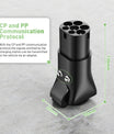 NOEIFEVO Typ 2-auf-Schuko-Adapter, Schuko-Steckdosenadapter zur Stromversorgung vom EV-Ladegerät oder der EV-Ladestation, mit Entriegelungstaste, CP- und PP-Kommunikationsprotokoll