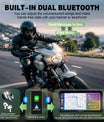 NOEIFEVO MT9B Motorrad-Carplay-Bildschirm mit Toter-Winkel-Erkennungsfunktion, kabelloses CarPlay und Android-Auto, tragbarer wasserdichter 6,3-Zoll-Touchscreen, verbessertes Dual-Bluetooth, Navigation