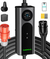 Noeifevo Typ2 Mobile EV Wallbox, 11KW 3-phasig CEE16A Einstellbarer Ladeleistung EV Ladegerät, 5m/10m/15m EV Ladekabel für Model Y/3, ID.3/4/5, MG4, EX30, e-up, e-tron, Zoe und andere EV