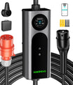 Noeifevo Typ2 Mobile EV Wallbox, 11KW 3-phasig CEE16A Einstellbarer Ladeleistung EV Ladegerät, 5m/10m/15m EV Ladekabel für Model Y/3, ID.3/4/5, MG4, EX30, e-up, e-tron, Zoe und andere EV
