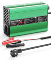 NOEIFEVO 42V 2A 3A 3.5A 4A Lithium-Ladegerät für 10S 37V Li-Ion Lipo-Batterien, Kühlventilator, automatischer Abschaltung(GREEN)