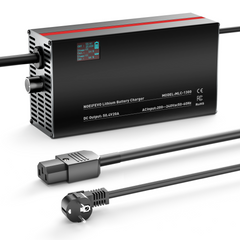 NOEIFEVO 50,4V 2-20A Lithium-Batterieladegerät für 44,4V 12S Lithium-Li-Ionen-Lipo-Batterie, LCD-Anzeige, Strom einstellbar, Ladegerät für E-Bike, Roller, Elektromotorrad