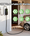 NOEIFEVO Typ2 Mobile Wallbox/Ladestation 11 kW 3-Phasen, 8-16 A Einstellbarer Ladestrom, 1-12 Stunden Verzögerungs-Ladung, CEE 16A auf Typ2 Tragbarer EV-Ladegerät mit 5m Ladekabel, Für alle Typ2 EV & PHEV