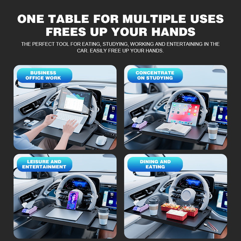 Multifunktionaler Lenkrad-Tisch fürs Auto – ideal zum Essen, Arbeiten oder als Laptop-Ablage unterwegs Portable Car Tray Table for all vehicles